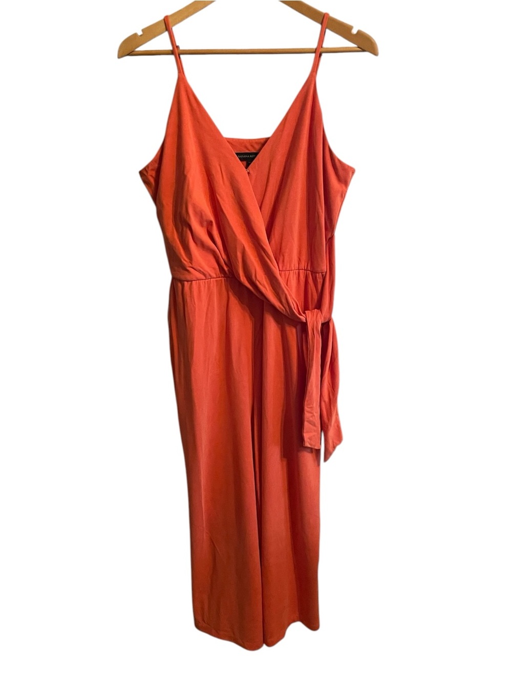 G7- Women's Orange Wrap pant Jumpsuit with Tie Waist